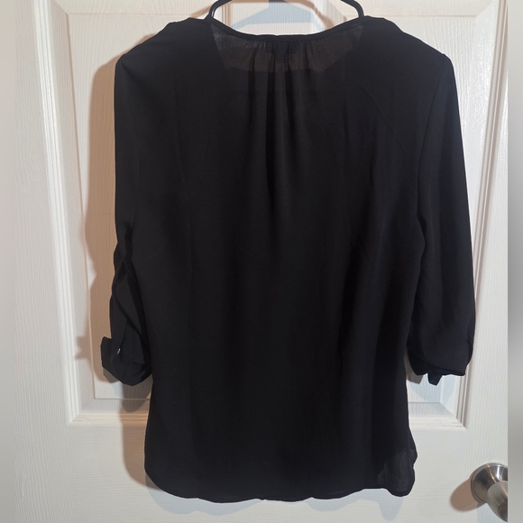 Buckle Black Blouse with Silver Detailing - Picture 6 of 6